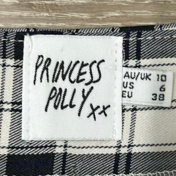 Princess Polly Womens Pants Size 6 Checkered Wide Leg High Rise - Picture 3 of 12